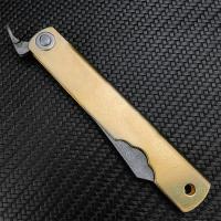 Cuchillo De Bolsillo Mini Higonokami Con Hoja De Acero Damasco Y Mango De Latón Para Camping Y Uso Táctico Multifuncional Herramienta De Mano - details 10