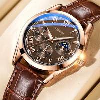 Reloj De Cuarzo Para Hombre Estilo Casual Y Negocios Material De Correa De Cuero Display Numeral Romano Resistentes Al Agua - details 4