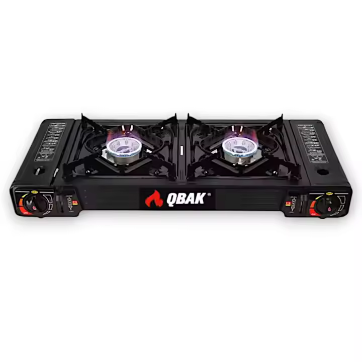 Cocina Gas con Hornillo Doble Portátil Qbak - 1