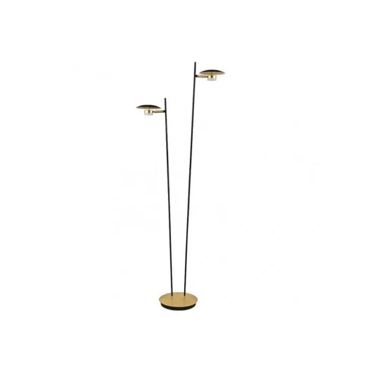 Fabrilamp - Pie Salon Ciudad Del Cabo 2l 12w 4000k Negro/oro150x30x25 Cm 1080 Lm Dirigible Y Orientable - 1