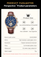 Reloj Mecánico Para Hombre OLEVS 6658 Con Fase Lunar Y Luminosidad Resistente Al Agua De Cuero Acero Inoxidable Y Dial Luminoso - details 6