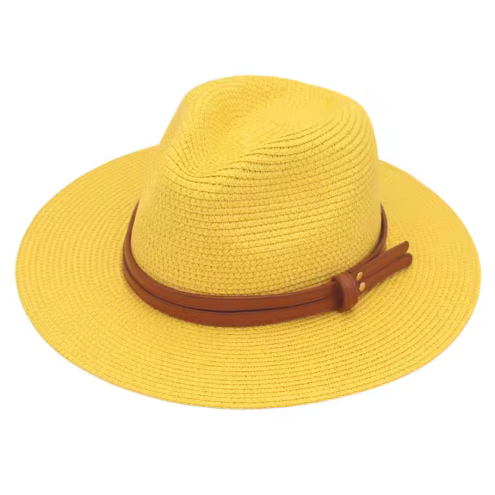 Sombrero De Paja De Verano Panama Tejido De Hierba Transpirable Estilo Europeo Y Americano Sombrero De Sol Para Playa Casual Para Mujeres - 1