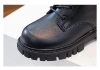 Botas De Moda Para Niñas Negras Cálidas Botas De Motocicleta Otoño Invierno Infantiles De Tornillo Doble Antideslizante Botas De Goma Para Niños - details 2