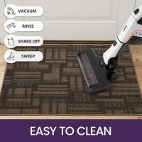 DEXI Door Mats Indoor 60 x 90 cm, Non-Slip Absorbent Dirt Trapper Mat, Thin Low Profile Doormats Inside, Washable Entrance Rug for Muddy Shoes and Paws, Brown - details 4