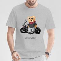 Camiseta De Algodón 100% Para Hombres Estampada De Caballero Callejero Y Oso Casual Manga Corta Verano Tallas S a 5XL - details 8