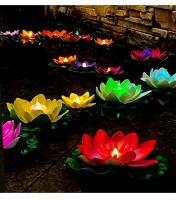 Lámpara De Noche LED Multicolor Loto Sensor 10CM 6PCS Flor Flotante Para Jardín Y Acuario Decoración Festiva Luz De Loto - details 3