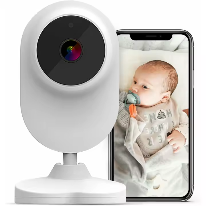 Cámara de Vigilancia Wifi para Interiores, Cámara IP Wifi para Aplicación de Teléfono Inteligente para Bebés/Mascotas con Sensor de Movimiento, Audio Bidireccional, Visión Nocturna - 1