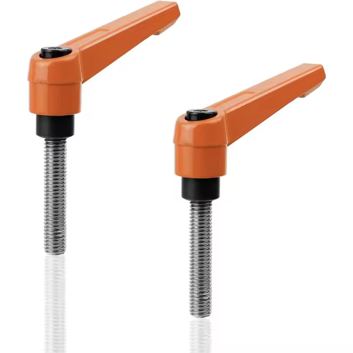 Manija de palanca de sujeción, 2 piezas, manija de palanca de sujeción M8 naranja, acero inoxidable, ajustable para conectar y apretar tornillos - 1
