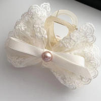 Pinza De Cabello Con Lazo De Encaje Francesa Para Mujer Accesorio De Princesa Decorativo Para El Cabello En La Mitad De La Cabeza - details 4