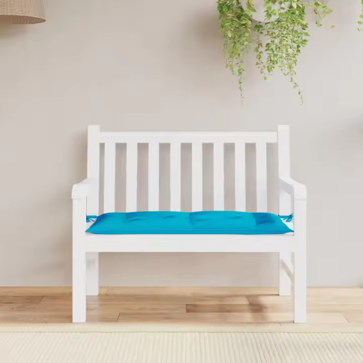 vidaXL Cojín de banco de jardín tela Oxford azul 100x50x7 cm - 1