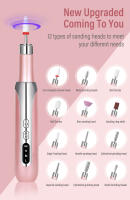 Pulidor de uñas, bolígrafo pulidor de piel muerta, pulidor de uñas de prueba, mini amoladora eléctrica de herramientas de manicura, oro rosa - details 1