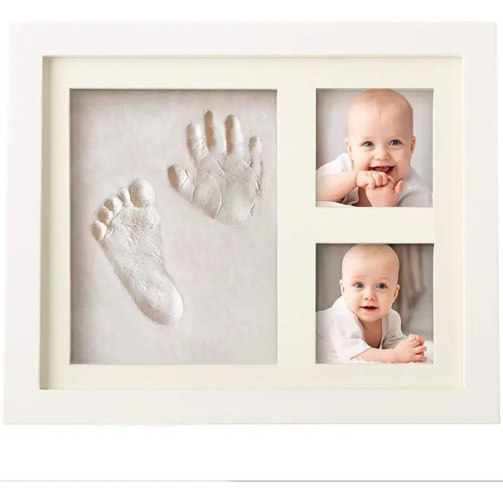 Kit para hacer huellas de manos y huellas de bebé, recuerdo para niños y niñas recién nacidos, regalos para niñas y bebés, regalos para baby shower para nuevas mamás, marcos de fotos para bebés, registro de bebés, decoración de guardería - 1