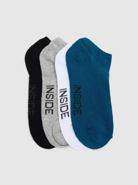 Pack de 4 calcetines tobilleros con estampado de la marca INSIDE en varios colores - 1