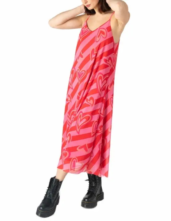 Vestido Animosa Amor Extraordinario rosa estampado de mujer - 1