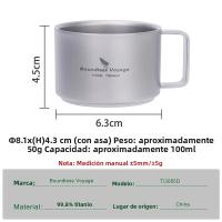 Taza De Camping De Titanio Boundless Voyage Doble Pared Mini Para Café 100m Ti3085D Resistente Al Agua Hervida Sin Manija - details 0