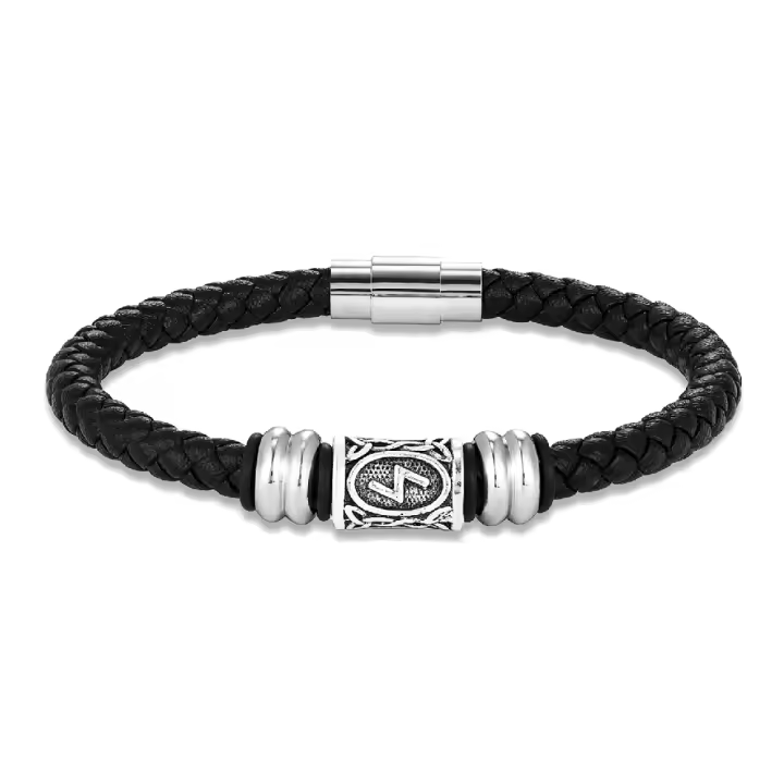 Pulsera Vikinga Vintage Con Runas Para Hombres Y Mujeres Hecha a Mano En Cuero Con 24 Runas Nórdicas Pulsera Escandinava De Amuleto Para Parejas Regalos - 1