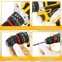 Taladro Atornillador Inalámbrico 21V Profesional - Kit Completo con 120 Accesorios, Portabrocas Metálico 3/8", 25+3 Velocidades, Función Impacto, 2x Baterías 2.0Ah y Cargador Rápido - Par Máximo 45Nm para Bricolaje/Coches/Hogar - details 5