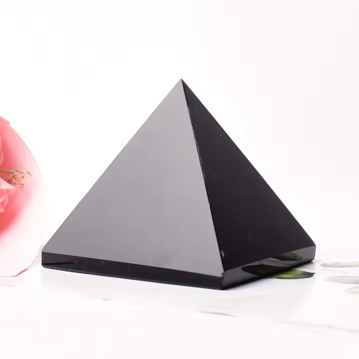 Piedra deObsidianaNatural Para Tapicería Tamaño Grande Pirámide De Cristal Decoración Para Sala De Estar Dormitorio Comedor Regalo - 1