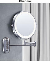 Espejo De Maquillaje Inteligente 8 Pulgadas Con Doble Lado Y Luz USB Magnifying 3x/5x/7x/10x Iluminación De 3 Colores Para Baño Estilo Moderno - details 0