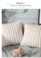 Funda De Cojín Suave Y Acolchada Para Sofá Y Cama Decoración De Hogar Funda De Cojín De Peluche De Conejo Falso Para Asiento - details 3