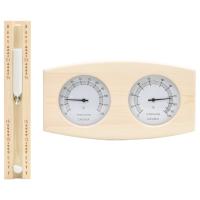 vidaXL Higrotermógrafo y reloj de arena para sauna 2 en 1 madera pino - details 0