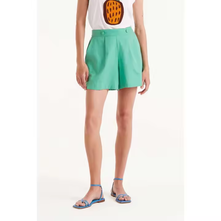 Compañia Fantastica Shorts Mujer Botones Verdes - 1