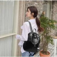 Mochila De Cuero PU Para Mujer Bolso Diario Multifuncional Pequeña Con Hombros Cruzados Y Cadena Decorativa Bolsa Escolar Regalo - details 2