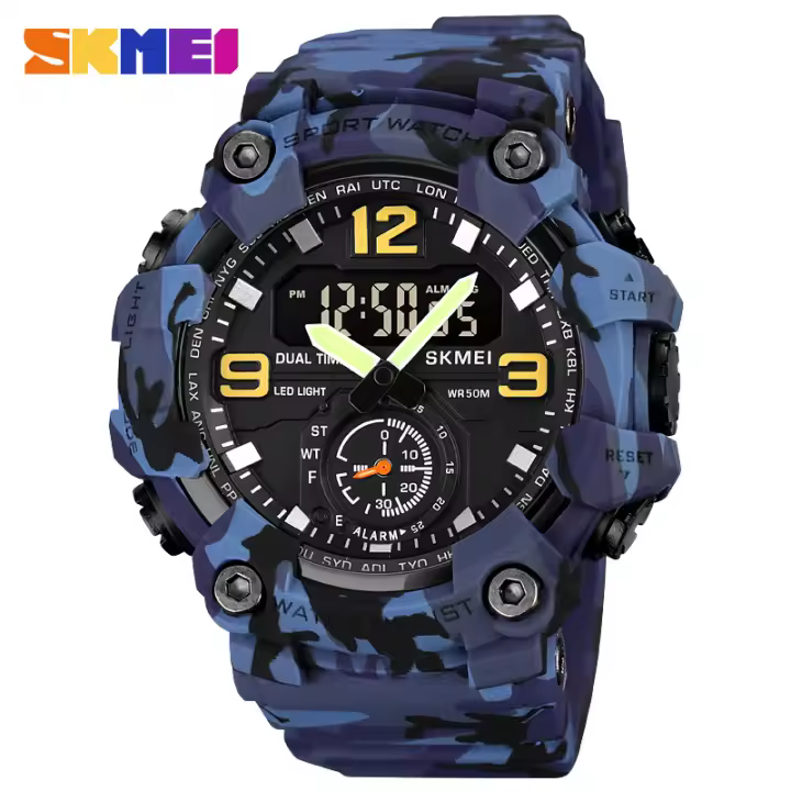 Reloj Deportivo SKMEI Japonés LED Digital Movimiento Militar Hombre Resistente Al Agua 5Bar Cuenta Regresiva Fecha Reloj De Pulsera - 1