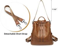 Mochilas antirobo para Mujer, mochilas escolares marrones para estudiantes, mochilas de viaje Grande de cuero para portáthil vintage impermeable para adolescentes - details 5