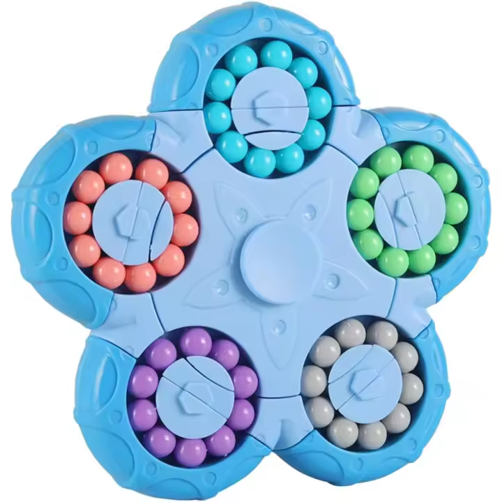Cube giratorio de amigos Mágico, Juguete antiestrés, 10 lados, 2 en 1, Divertidos rompecabezas de Cuentas, juguetes Educativos, ideal Como Recuerdo de fiesta, Juguete de escritorio antianxiedad, Azul - 1