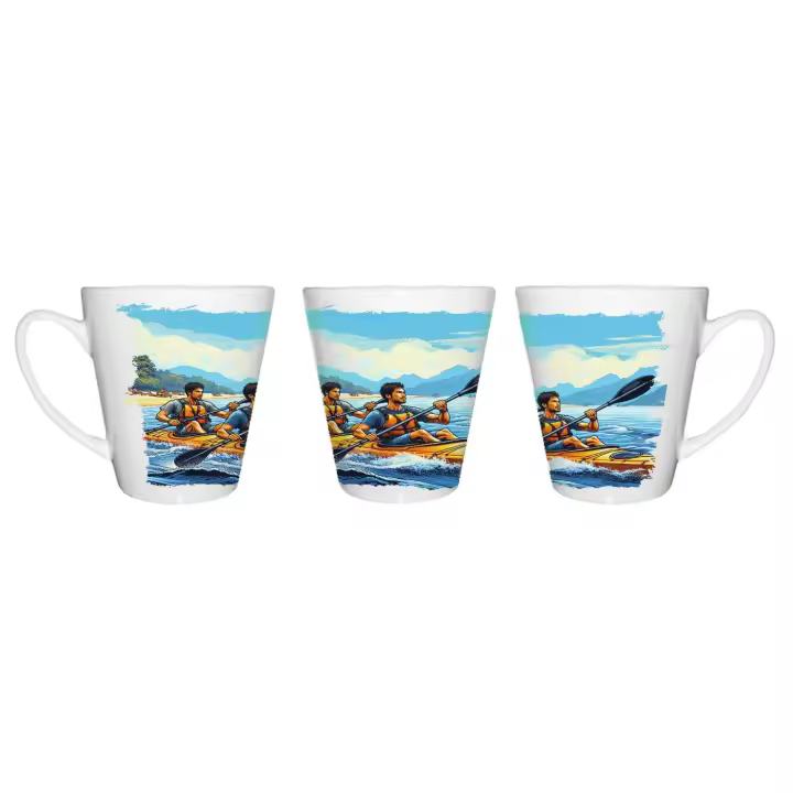 MERCHANDMANIA TAZA CÓNICA deporte playa kayak amigos isla tropical conica personalizada - 1