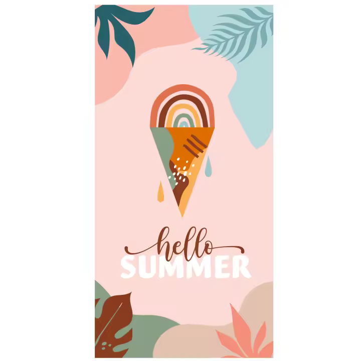 Toalla de playa de terciopelo de doble cara de 80 x 160 cm con diseño de helado, de secado rápido, con estampado de microfibra. - 1