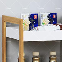 Estante de almacenamiento de pie de dos capas para mesita de noche, armario de madera maciza para sala de estar y hogar - details 2