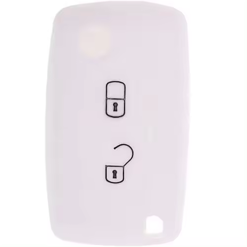 AUTOZOCO Funda Compatible con Peugeot Citroen Llave de Coche 2 Botones | Carcasa Protectora de Silicona para Coche | Blanco - 1