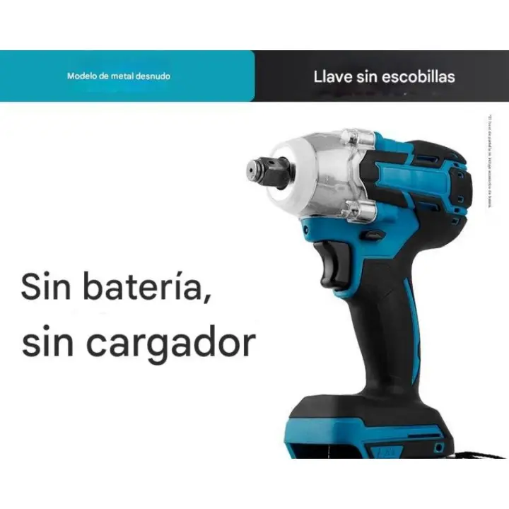 Llave de Impacto Inalámbrica Profesional - 500Nm de Torque, Batería Li-Ion1500AH - Ideal para Talleres Mecánicos y Reparación de Coches - 1