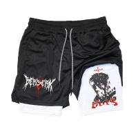 Shorts De Gimnasio Anime Berserk Guts Y Toji Impresión Para Hombre 2 En 1 Deporte Shorts De Running Performance Pants - details 19