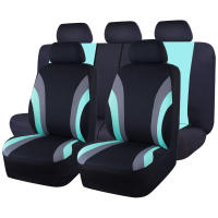 Juego completo de fundas de asiento de coche de tela de poliéster, estilo deportivo, Protector de asiento de coche Universal, se adapta a la mayoría de los coches SUV - details 30