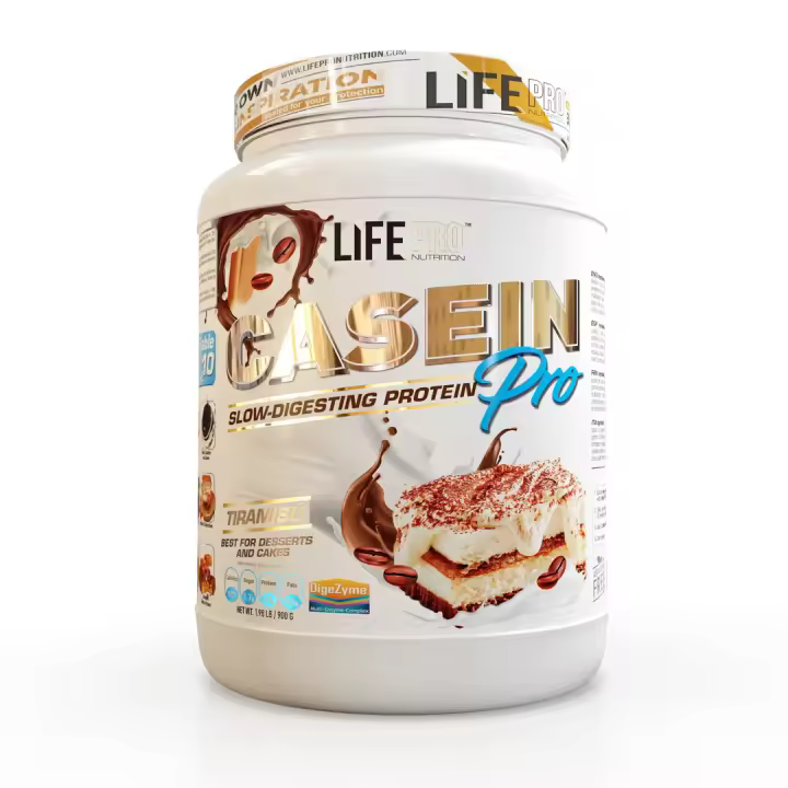 LIFE PRO NUTRITION CASEIN PRO 900G - Caseína de Liberación Lenta - Con Enzimas Digestivas - Efecto Saciante Prolongado - 1