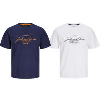 Jack & Jones Hombre Pack 2 Camisetas de Algodón, Mod JWHFERRIS TEE SS CREW NECK Logo estampado REF 287695 - details 1