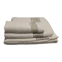 Juego de Toallas Cenefa Baño Beige Claro – 3 Piezas Lujo | 100% Algodón Portugués | 500 g/m² | Certificado OEKO-TEX® |Mercatienda.es - details 2