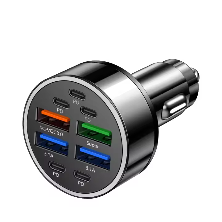 Cargador De Coche 250W Con 10 Puertos Cargador Rápido PD QC3.0 USB C Adaptador Tipo C Para iPhone Samsung Huawei Xiaomi - 1