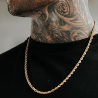 Cadena De Acero Inoxidable Para Hombres Minimalista Y Larga Disponible En Oro Y Plata 2 a 5 Mm Collar De Cadena Twist Unisex - details 5