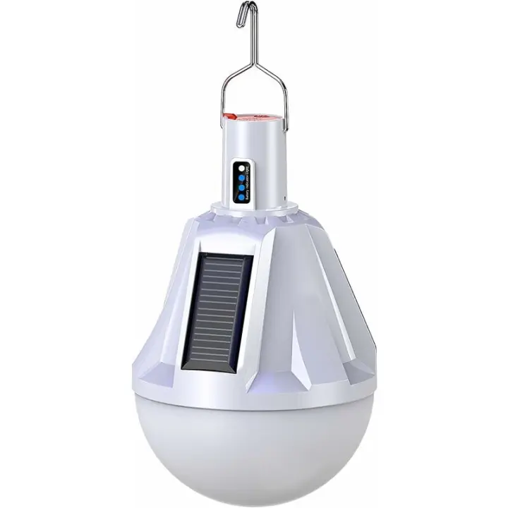 Luz solar Bombilla LED solar, recargable por USB, lámpara de Luz con Energía Solar, lámpara Colgante para Extera, lámpara de control remoto, iluminación impermeable para Jardín, patio, camping, lámpara de pared para Exteriores Starlight - 1