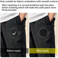 Set De Reparación De Telas Instantánea Autoadhesiva - Universal Negra Resistentes Al Hierro Para Chaquetas De Plumas - details 3