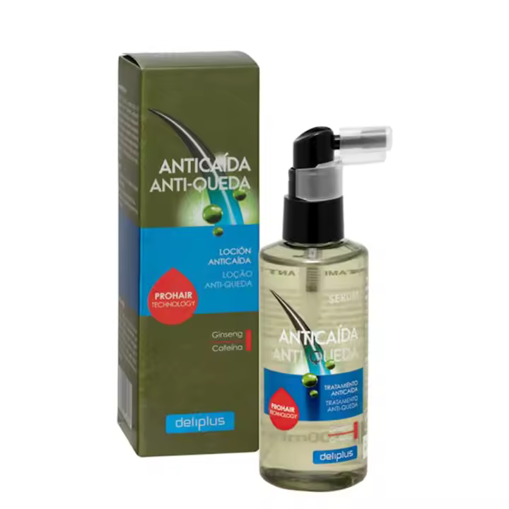 Pack 1 - Loción Sérum Anticaída Fortificante 100 ml. Tratamiento sin aclarado. Con Proteínas de Maíz, Vitamina C, Adenosina,  Carnitina, Ginseng y Cafeína. Deliplus - 1