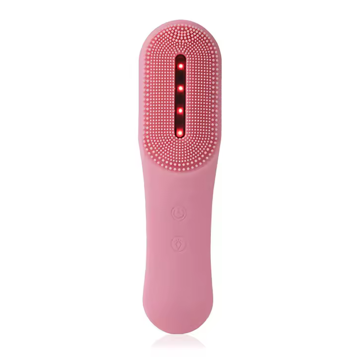 DAM. Cepillo limpiador facial de silicona. Tratamiento de luz LED triple, rejuvenecimiento, anti acné, activador de colágeno. 5x2x17 cm - 1