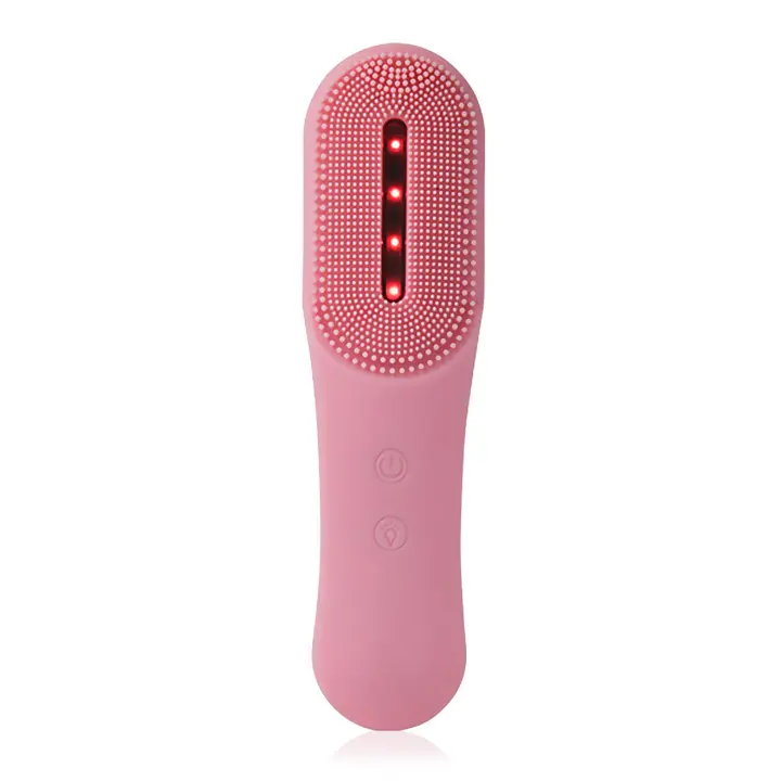 DAM. Cepillo limpiador facial de silicona. Tratamiento de luz LED triple, rejuvenecimiento, anti acné, activador de colágeno. 5x2x17 cm - 1