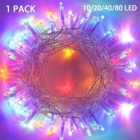 Luces De Cadena LED Impermeables Para Decoración De Jardín Dormitorio Fiesta Navidad 10/20/40/80 LED Batería Incluida Luz De Navidad Color Calido Y RGB - details 0