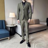 Traje De Lujo Para Hombre 3 Piezas (Chaqueta + Chaleco + Pantalones) Estilo Slim Fit Para Bodas Y Fiestas Formales - details 1