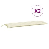 vidaXL Cojines banco jardín 2 uds tela 150x50x7 cm Color Antracita,  Crema,  Negro y mas Cojín Decorativo de Asiento Cojines de muebles de salon - details 1